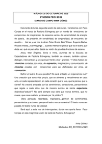 SESI&Oacute;N 02 (diario de Inma G&oacute;mez, mediadora)
