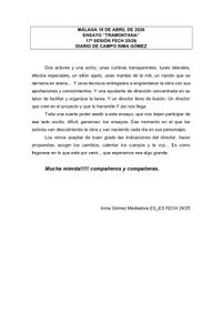 SESI&Oacute;N 17 (diario Inma G&oacute;mez, mediadora)._